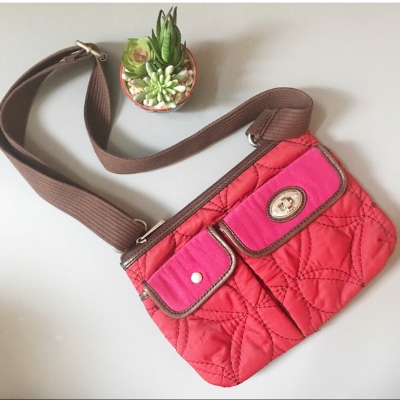 Fossil Handbags - fossil / vintage quilted bag purse red pink